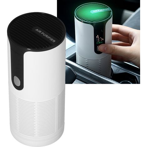 Tragbarer Negativ-Ionen-Luftreiniger, filtert 10 Millionen Partikel, 3 Geschwindigkeitsstufen für Auto und Zuhause, USB-Ladefunktion, Weiß, 1200 mAh