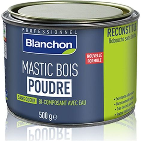 [2103111] Mastic bois poudre Blanchon teinte bois blanc 500g