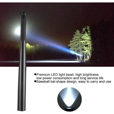 Lampe torche d'extérieur haute luminosité en forme de batte de baseball, idéale pour les patrouilles, le camping et les situations d'urgence (39 cm). (1/5)