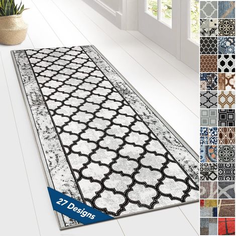 Tapis Ornement Vintage Oriental pour la Cuisine, Le Couloir et Le Salon 80 x 250 cm - Limerick (1/5)