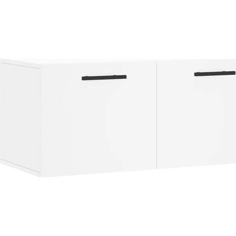 Mobiletto a parete moderno per riporre oggetti in modo pratico e ottimizzare lo spazio abitativo 80 x 36,5 x 35 cm legno composito bianco 020048869