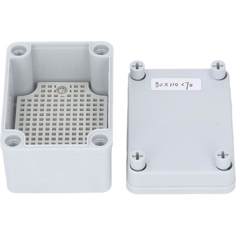 Boîtier de jonction étanche IP67 avec plaque de montage, ABS gris, coffret électrique DIY antidust et imperméable (1/5)