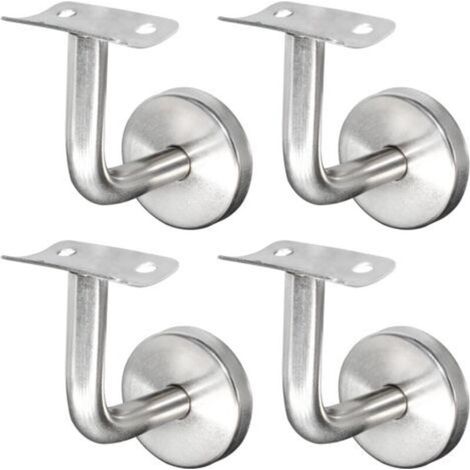Support Main Courante Inox 304 pour Rampe Escalier Support Mural Rampe Bois Argent (4 Pièces) (1/4)