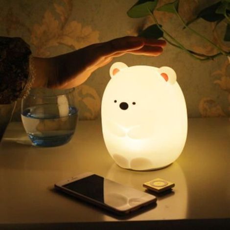 Lampe Ours - Télécommande - 7 Couleurs RGB - 0.5 W - 80 Lm - Batterie 1200 mAh - 30 H Jaune - Blanc (1/3)