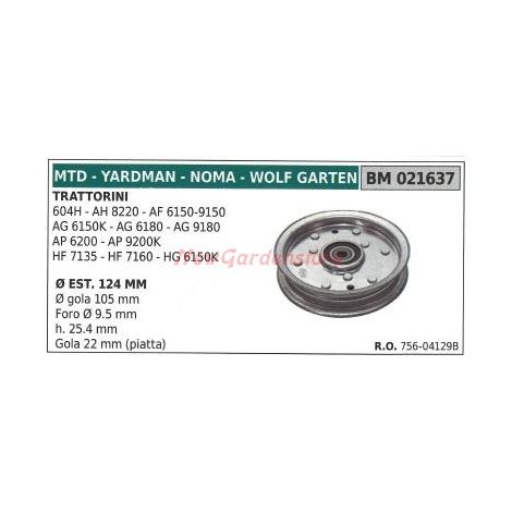 Polea para tractor cortacésped 604H AH8220 MTD 021637