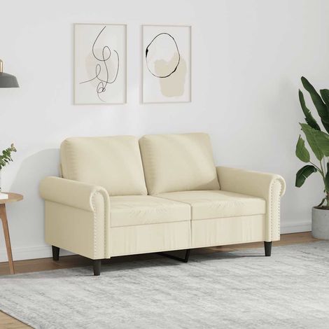 2-Sitzer-Sofa Creme 120 cm Kunstleder