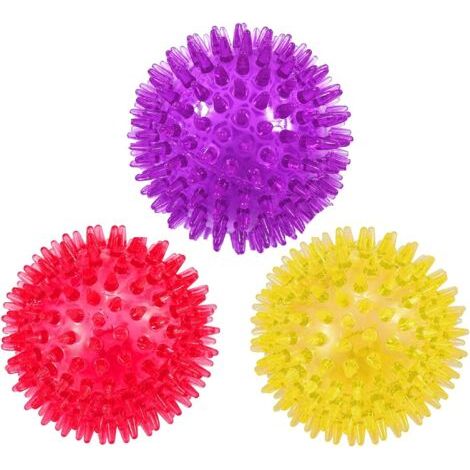 Lot de 3 balles couinantes pour chien 6,5 cm