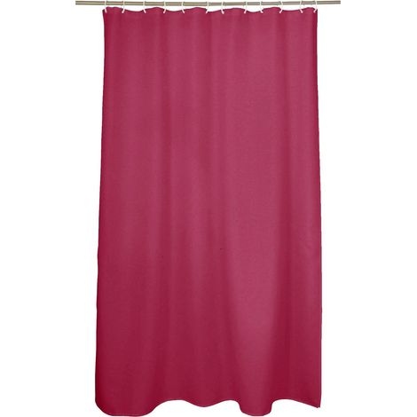1 - Rideau De Douche - PEVA - Imperméable Et Décoratif - Pour Salle De Bain - Rose Framboise - 180x200cm (1/2)
