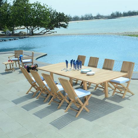 Salon de jardin teck massif Minestrone, 8 places (1/5)
