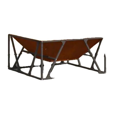 Foyer, Construction en Acier, Design Portable, Marron (1/2)