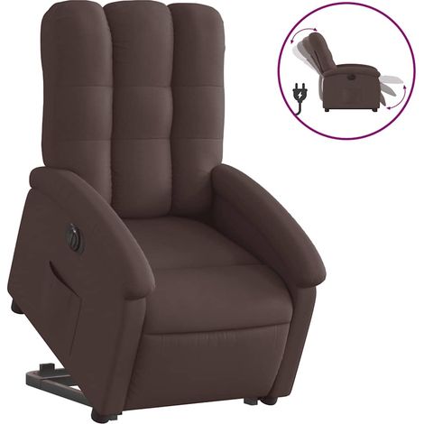 Maison Exclusive - Poltrona Alzapersona Reclinante Elettrica Marrone Scuro Tessuto