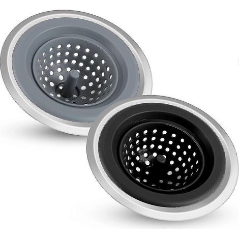 Lot de 2 crépines d'évier en silicone pour cuisine, 1,37 m (4,5 pi). (1/5)