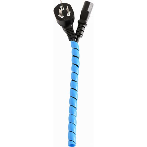 Gaine anti-morsure pour câbles 10 mm, fourreau spiralé bleu pour câbles électriques et fils, protection anti-chat pour maison et bureau