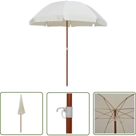 Parasol avec mât en acier 240 cm sable (1/5)