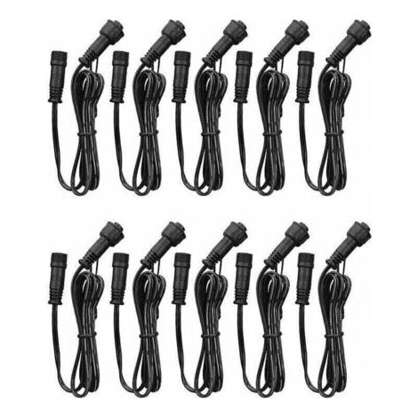Cable Rallonge, 10 Pack, Pour Spots LED Encastrables,Etanche IP67,1M / 3.3Ft, 2Pin, avec connecteurs mâles et femelles