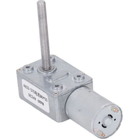 Gleichstrom-Schneckengetriebemotor 4632‑370 M6 x 50 mm 6 U/min Aluminium Messing Mikro-Schneckengetriebe für Seilwinden 24 V (1/5)