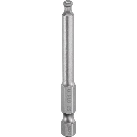 Embout de Tournevis Hexagonal à Tête Sphérique 4mm (H4.0) Embout 1/4" Tige Hexagonale 65mm (2.56") Long Magnétique Embout de Tournevis Métrique en Acier S2 (1/5)