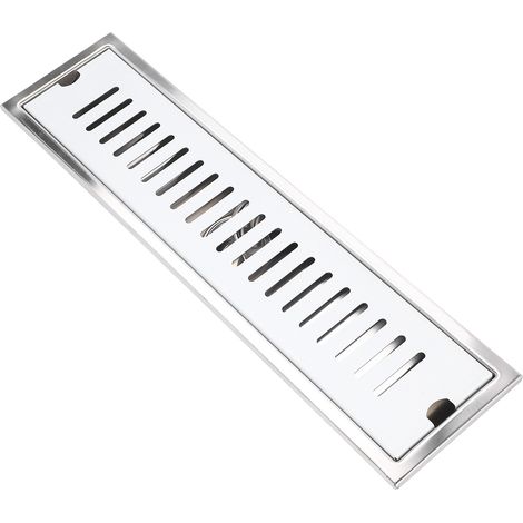 Bonde de sol rectangulaire en acier inoxydable 304 pour salle de bain et douche, avec grille amovible, 40 cm de hauteur. (1/5)