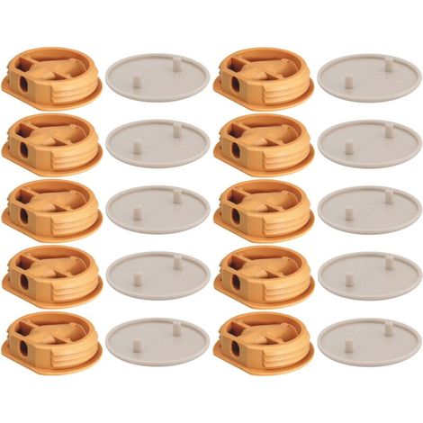 – Lot de 10 ferrures d'assemblage beige – Plastique RAL 1001 – Capuchon rond café latté – Pour constructions légères caravane et bateau (1/4)