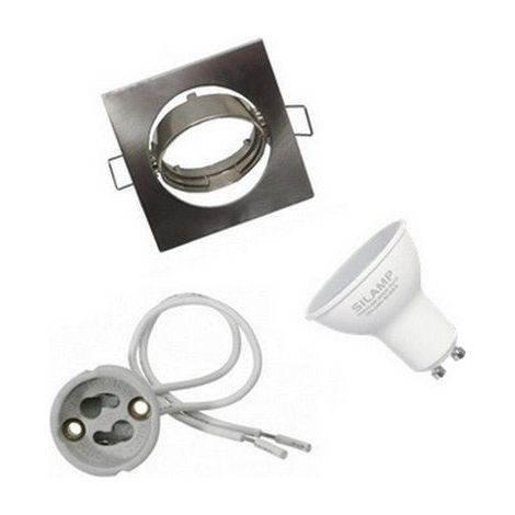 Kit Spot LED GU10 encastrable avec Ampoule LED 6W - Unité / Blanc Froid - SILUMEN (1/3)