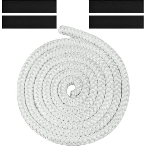 Joint Tressé pour Insert et Poêle, 12mm x 2.5m Joint en Fibre de Verre avec 4 Ruban,pour Poele a Bois, Cheminée,Blanc (1/5)