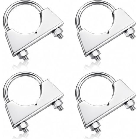 colliers de serrage ronds pour tuyau d'échappement de 50 mm en acier galvanisé avec écrou, Collier de serrage échappement voiture, pot d’échappement, fixation tuyaux (1/5)