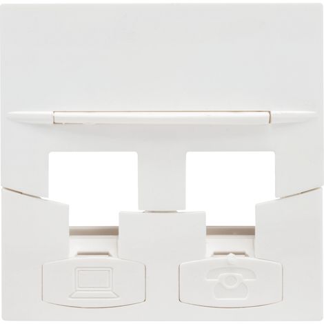 face avant affleurante - 45 x 45 - pour 2 x rj45 - blanc - 3m fp4mf2kw