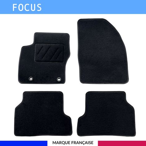 Tapis de sol voiture - Sur mesure pour Ford FOCUS (11/2004-02/2011) - Moquette Antidérapante - Clips et Scratch - 4 pièces (1/4)