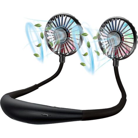 Ventilateur de cou, ventilateur portable rechargeable fonctionnant sur batterie, ventilateur personnel mains libres suspendu autour des ventilateurs de cou, petit ventilateur portable pour ventilateur (1/5)