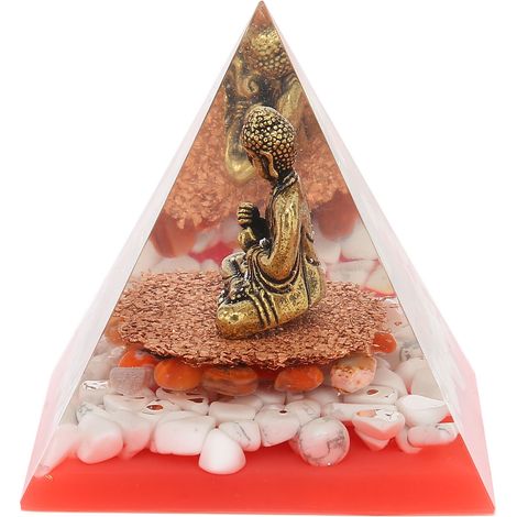 Pyramide en Cristal Époxy Bouddha - Pierre Énergétique Artisanale pour Décoration Maison ou Bureau (1/5)