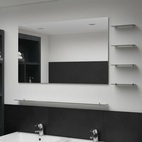 Wall Mirror with 5 Shelves Silver 100x60 cm vidaXL (1/5)