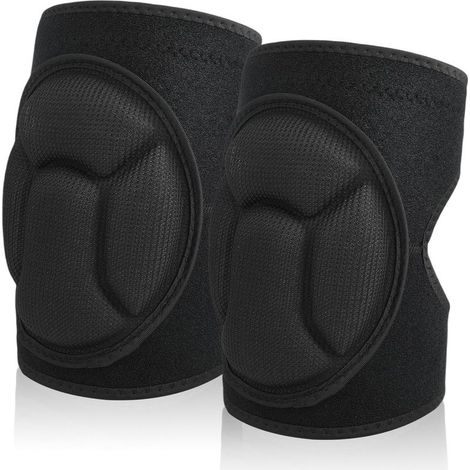 Genouillère Travail, EVA & Mousse, Antichoc et Antidérapantes avec Coque Dure Style Tortue, Idéales pour Jardinage, Chantier, Pose de Sols, Bricolage et Sport (L) (Noir) (1/4)