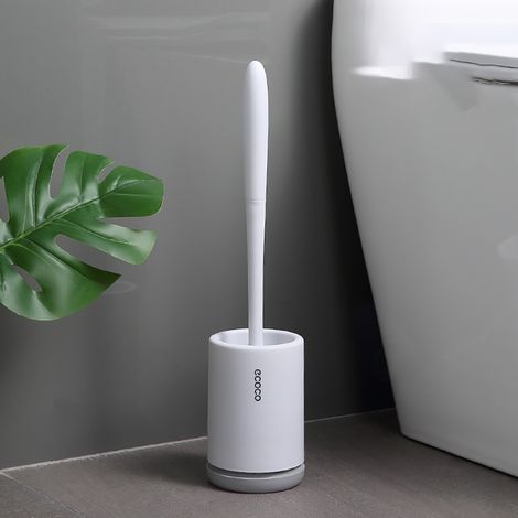 Brosse Pour Toilettes - Poignée Longue En Plastique - Support À Séchage Rapide Avec Aération - Pour Salle De Bains Et Toilettes Invités - 1 Pièce (1/5)