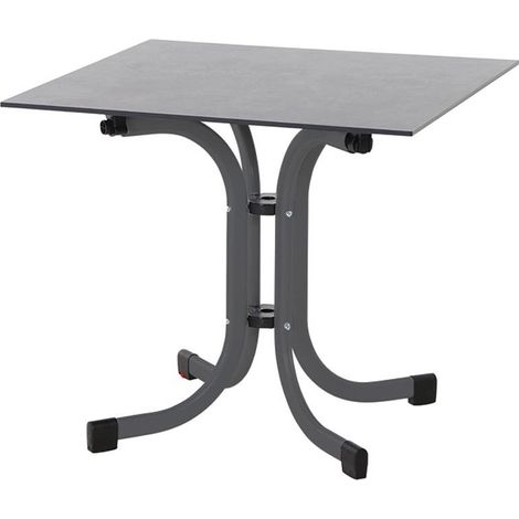 Klapptisch ''Sola'', 80x80 cm HPL darkstone, anthrazit (1/4)