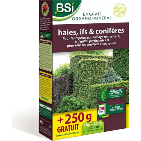 Engrais pour Bio Haie/If/Conifère - Feuillage Vert Fonçé - Action Longue Duree - 12,5 m² (1/5)