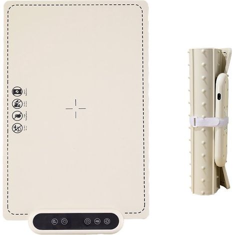 Plaque Chauffante Électrique - Tapis Chauffant 3 Zones 38x60 cm - Pliable et Réglable - Silicone pour Fêtes - Prise Eu