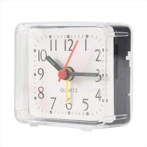 1 mini horloge de table multifonction portable et mignonne à motif dessin animé (blanche) (1/5)