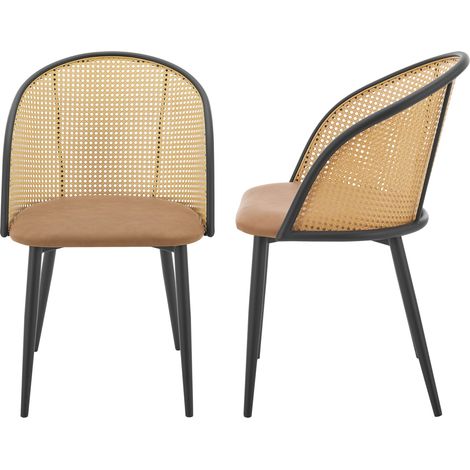 Esszimmerstuhl Gagnef 2er Set Braun / Schwarz [en.casa]