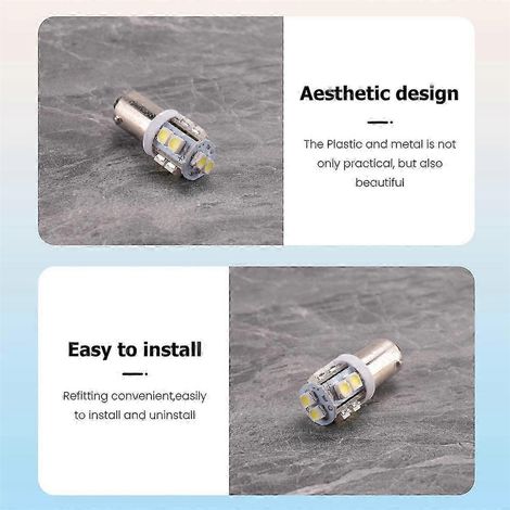 ampoules LED T11 BA9S 233 à baïonnette, 10 SMD, pour voiture, édition blanche 0724