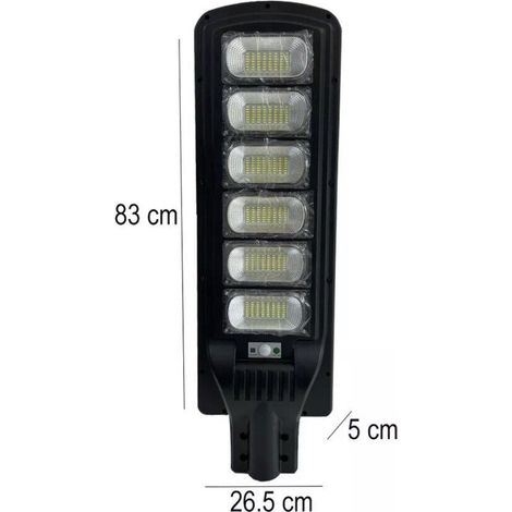 LAMPIONE LED CON PANNELLO SOLARE CREPUSCOLARE 300W LUCE FREDDA IP65 (1/5)
