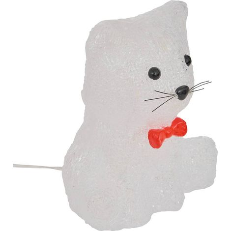 Ours et chat lumineux d'extérieur clignotant 20 LED H. 18 cm à piles - Feeric lights & christmas (1/5)