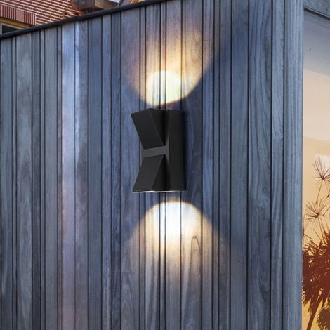 Applique murale extérieure à double tête avec boîtier en plastique et éclairage vers le haut et vers le bas, lumière neutre 4500K (1/5)