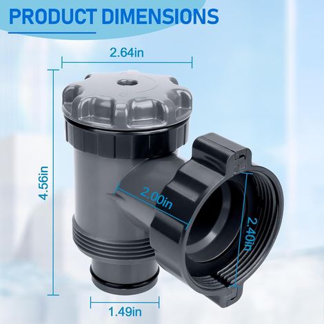 pour Entrée/Sortie pour Compatible avec Coleman,Intex, Bestway,pour Tuyau de 38mm Pouces,Pompe de Filtre de Piscine Hors Sol,Pièces de Rechange de Pompe de Piscine (2 Pièces) (1/4)