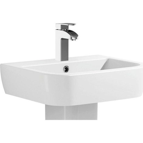 Nemo Spring Sun lavabo 560 x 450 mm porcelaine pré-percé trou de robinetterie central avec trop-plein blanc
