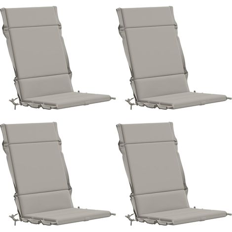 Coussins de Chaise à Dossier Haut pour Jardin et Salon en Polyester Gris Lot de 4, 4.2kg (1/5)