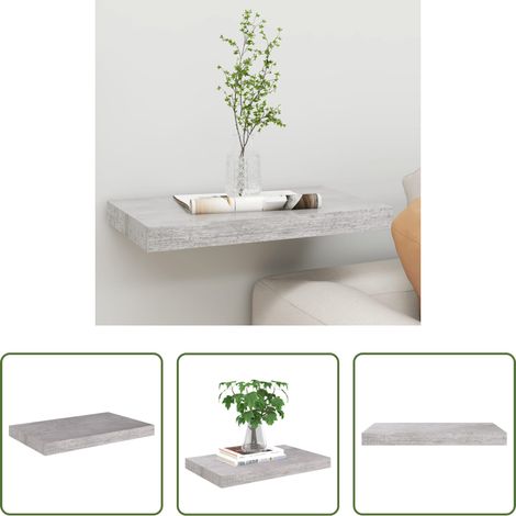 Étagère décorative - Étagère murale flottante gris béton 50x23x3,8 cm MDF (1/5)