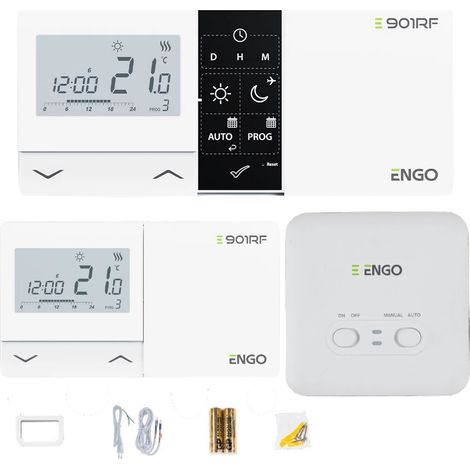ENGO Régulateur de température sans fil E901RF - Programmable - Précision 0,1°C - Économie d'énergie (1/5)