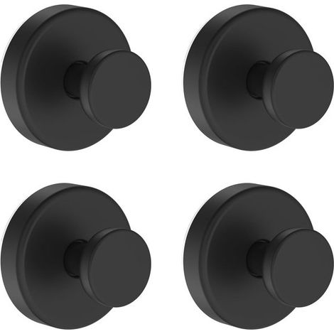 Ganchos para toallas de ducha con ventosas, reutilizables, para el baño - 4 unidades, color negro.
