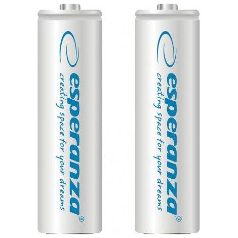 Piles Esperanza AA 2000 mAh, lot de 2, blanches (1/2)