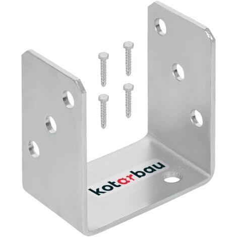 Support de poteau en U à visser 90 mm Galvanisé à chaud Argent La solution parfaite pour connecter différents éléments-NANOTEH (1/5)